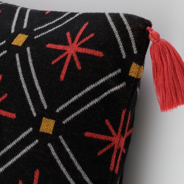 Чехол на подушку, 50x50 см, красный, черный IKEA VINTERFINT 605.654.49 - фото 5