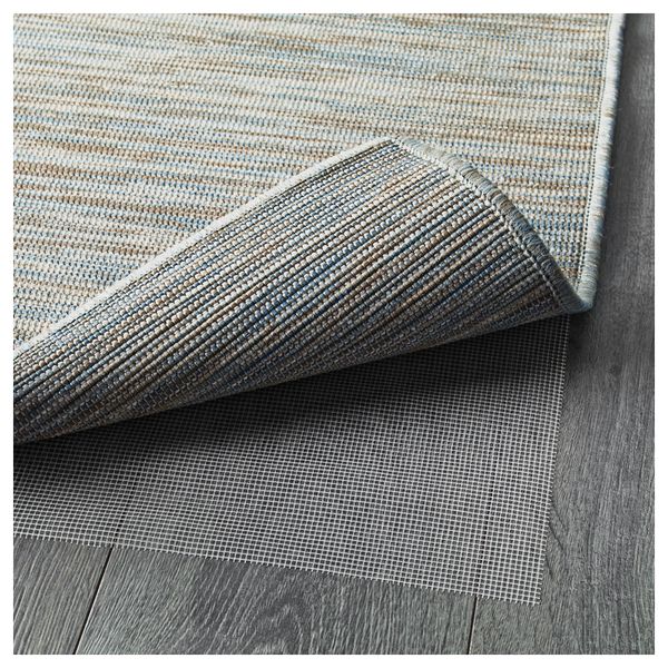 Ковер, безворсовый ХОДДЕ, д/дома/улицы синий, бежевый - фото 3