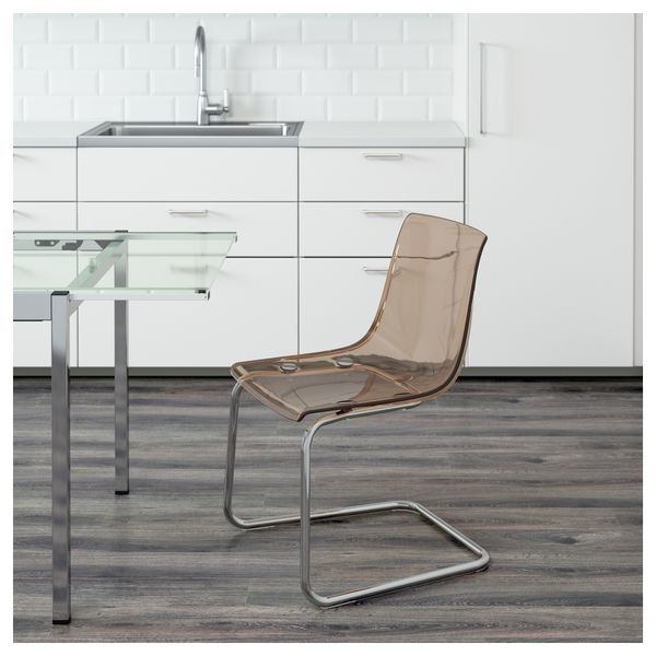 Стул ТОБИАС, коричневый, хромированный - фото 2