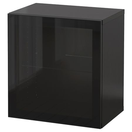 Комбинация настенных шкафов, глянцевый, черный/Глассвик 60x42x64 см IKEA BESTÅ БЕСТО 494.418.51
