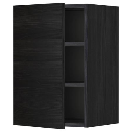 Шкаф навесной с полкой, черный, Тингсрид черный 40x60 см IKEA МЕТОД 992.322.37
