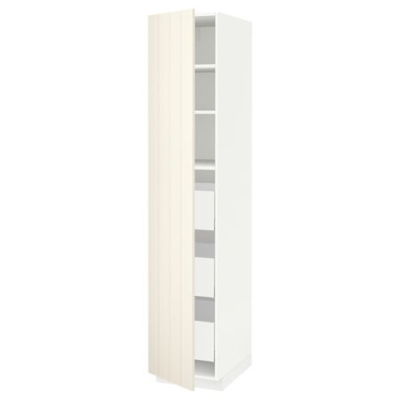 Высокий шкаф с ящиками, белый/Хитарп белый с оттенком 40x60x200 см IKEA METOD МЕТОД / MAXIMERA МАКСИМЕРА 393.839.17