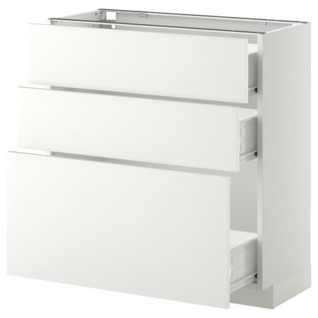 Напольный шкаф с 3 ящиками МЕТОД / ФОРВАРА, белый, Хэггеби белый