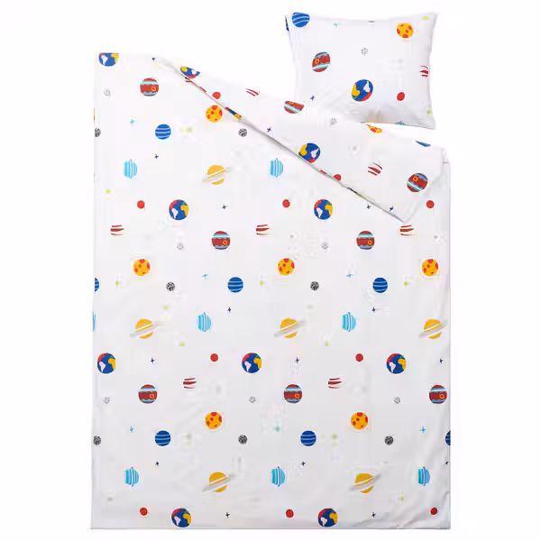 AFTONSPARV АФТОНСПАРВ Пододеяльник и наволочка - космос/разноцветный 150x200/50x60 см - фото 2