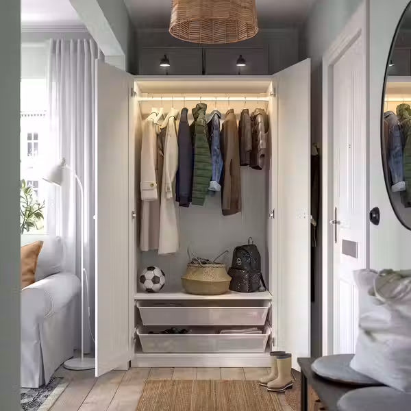 PAX / GULLABERG Гардероб, комбинация - белый/белый 100x60x201 см - фото 5