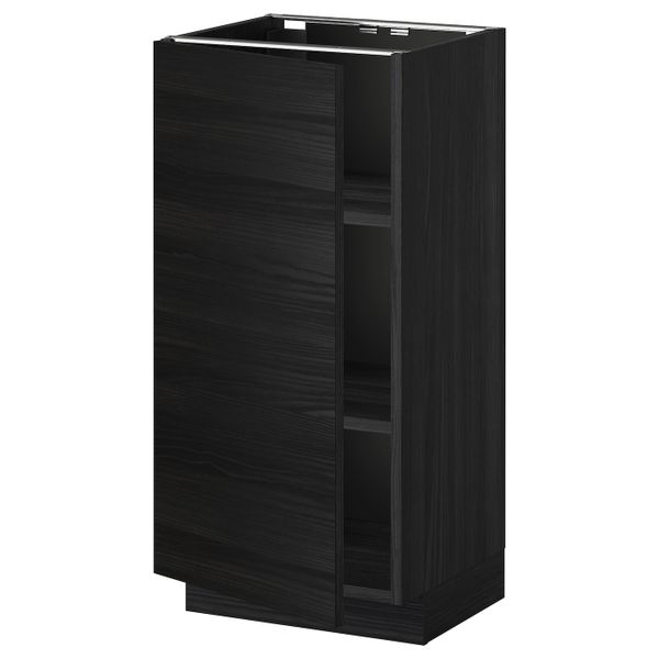 Напольный шкаф с полками, черный, Тингсрид черный 40x37 см IKEA МЕТОД 192.318.16 - схема-чертеж с размерами