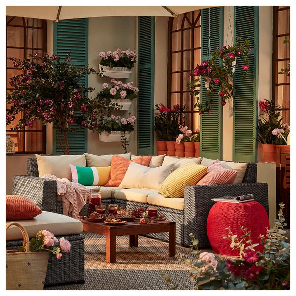 Модульный угловой 3-местный диван, садовый, темно-серый/Холло бежевый IKEA СОЛЛЕРОН 492.884.96 - фото 2