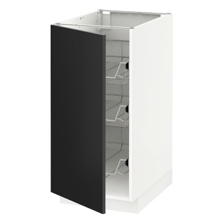 Напольный шкаф с проволочные ящиками, белый/Юдевалла антрацит 40x60 см IKEA METOD МЕТОД 392.403.58