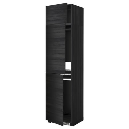 Высокий шкаф для холодильника или морозильника, с 3 дверями, черный, Тингсрид черный 60x60x240 см IKEA МЕТОД 192.331.13