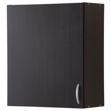 Навесной шкаф с дверцей АЛЬБРУ, черно-коричневый (60x70 см)