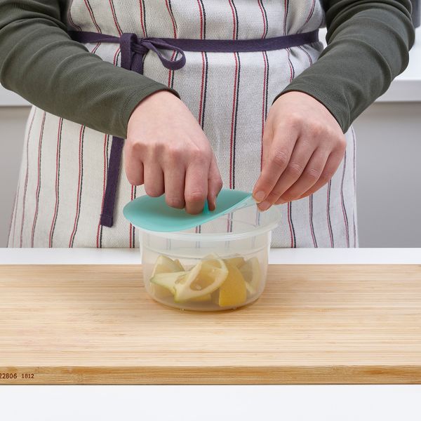 Контейнер для продуктов с крышкой, круглый пластик/силикон 750 мл IKEA IKEA 365+ ИКЕА/365+ 592.768.17 - схема-чертеж с размерами