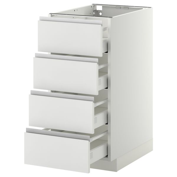 Напольный шкаф 4 фронтальных панели, 4 ящика МЕТОД / МАКСИМЕРА, белый, Нодста белый - схема-чертеж с размерами
