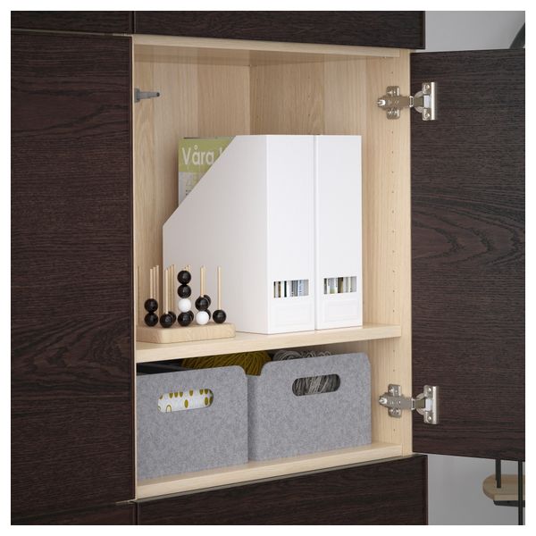 Комбинация для хранения с дверцами БЕСТО, под беленый дуб, Инвикен черно-коричневый (120x40x192 см) - схема-чертеж с размерами