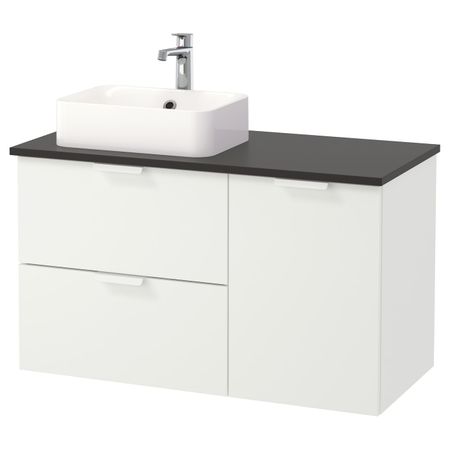 Шкаф с раковиной 45x32 см, белый/антрацит БРОГРУНД смеситель 102x49x72 см IKEA ГОДМОРГОН/ТОЛКЕН / ХОРВИК 093.255.80