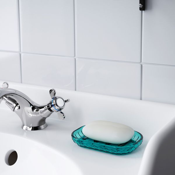 Мыльница, бирюзовый IKEA SVARTSJÖN СВАРТШЁН 803.807.46 - схема-чертеж с размерами