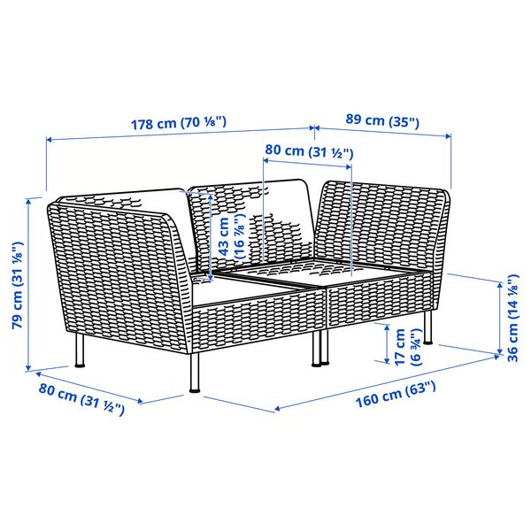 IKEA, дополнительный ракурс - схема-чертеж с размерами
