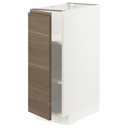 Напольный шкаф с полками, белый/Воксторп под грецкий орех 30x60 см IKEA METOD МЕТОД 294.463.93