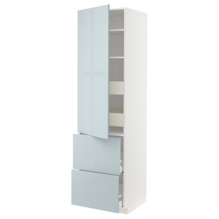 Высокий шкаф + полки, 4ящик, дверцы, 2фасада, 60x60x220 cm IKEA METOD МЕТОД, MAXIMERA МАКСИМЕРА 394.795.33