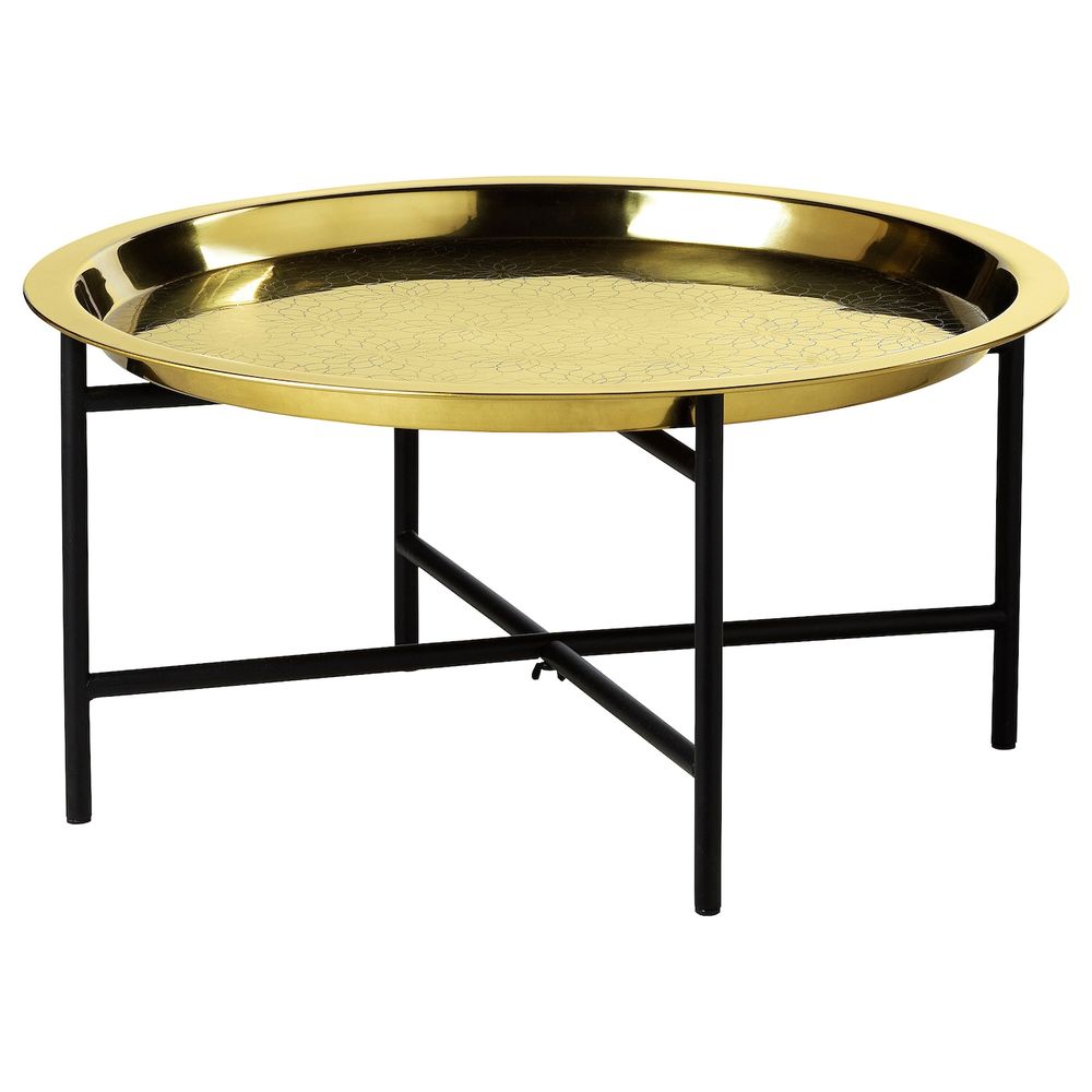 Стол сервировочный, черный/золотой 65x32 см IKEA LJUVARE ЛЬЮВАРЕ 204.921.34 - фото 1