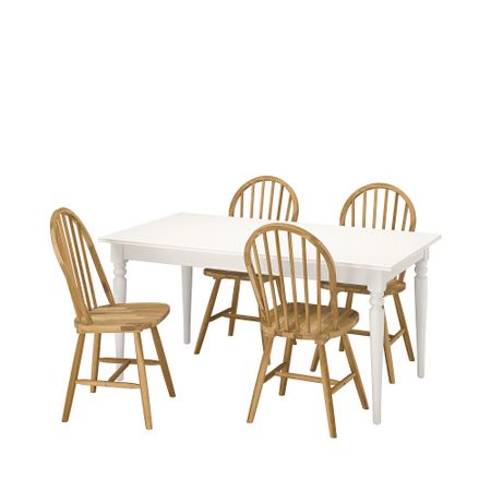 Стол и 4 стула, белый, акация, 155, 215 см IKEA INGATORP ИНГАТОРП, SKOGSTA СКОГСТА 995.451.96
