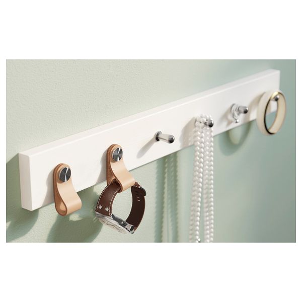 Вешалка 6 крючков, белая морилка IKEA LURT ЛУРТ 503.643.66 - схема-чертеж с размерами