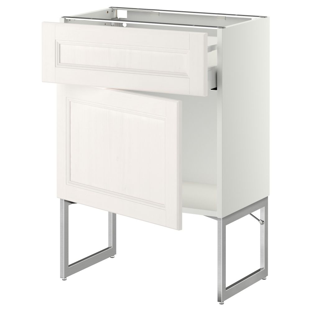 Напольный шкаф с ящиком, дверью МЕТОД / МАКСИМЕРА, белый, Лаксарби белый - схема-чертеж с размерами