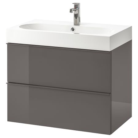 Шкаф для раковины с 2 ящиками, 80x48x68 cm IKEA BRÅVIKEN БРОВИКЕН, GODMORGON ГОДМОРГОН 492.923.80