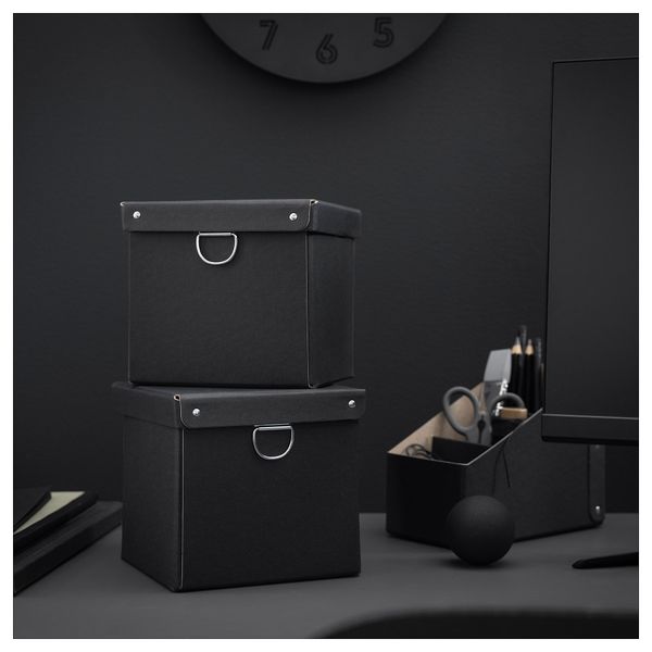 Коробка с крышкой, черный, 16.5x16.5x15 см IKEA FÖRNIMMA ФЁРНИММА 405.200.51 - фото 6
