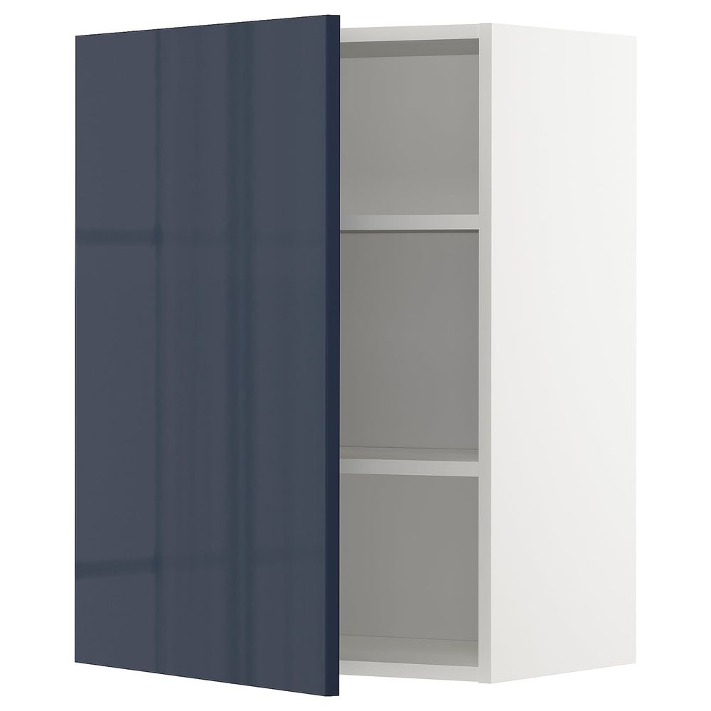 Шкаф навесной с полкой, белый/Ерста черно-синий 60x80 см IKEA METOD МЕТОД 492.755.64 - схема-чертеж с размерами