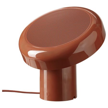 BLOMPRAKT Лампа с динамиком bluetooth - красный/коричневый