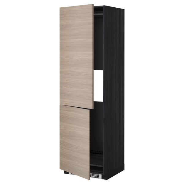 Высокий шкаф для холодильник или морозильник, 60x60x200 см, черный, Brokhult светло-серый IKEA METOD МЕТОД 199.254.40 - фото 2