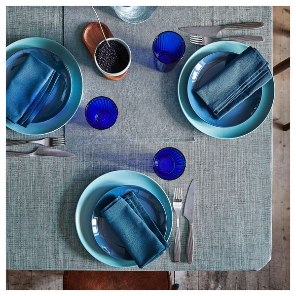 Скатерть, зелено-синий, 145x240 см IKEA SVARTSENAP 405.459.33 - фото 4