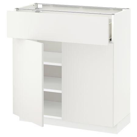 Напольный шкаф + ящик, 2 дверцы МЕТОД / ФОРВАРА, белый, Хэггеби белый