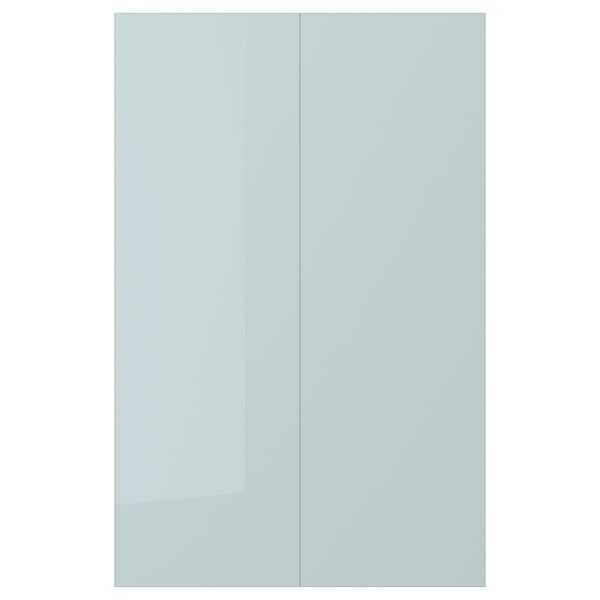 Дверца для напольного углового шкаф, 2 шт., 25x80 см, глянцевый серо-синий светлый IKEA KSTALLARP СТАЛЛАРП КАЛЛАРП 305.201.55 - фото 1