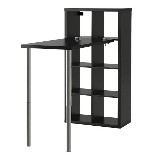 Стол, комбинация, черно-коричневый/хромированный 77x147x159 см IKEA KALLAX КАЛЛАКС 592.281.24 - фото 2