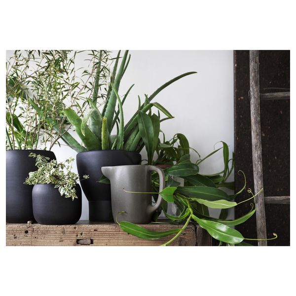 Кашпо СИННЕРЛИГ, различные модели черный (12 см) - схема-чертеж с размерами