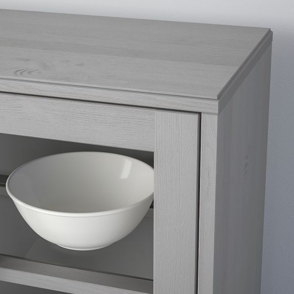Шкаф-витрина, серый 81x35x123 см IKEA HAVSTA ХАВСТА 204.186.86 - фото 4