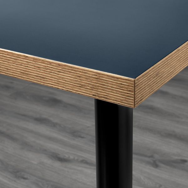 Стол, синий, черный, 120x60 см IKEA ЛИННМОН / ОЛОВ 592.796.08 - схема-чертеж с размерами