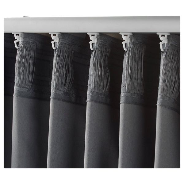 Гардины, блокирующие свет, 1 пара ПРАКТЛИЛЬЯ, серый/бежевый (145x300 см) - фото 4