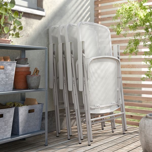 Стол + 4 кресла, для сада, белый, белый, серый, 130 см IKEA TORPARÖ ТОРПАРЁ 294.948.69 - фото 4