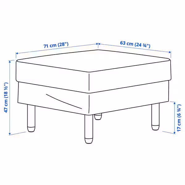 SALTSJÖBADEN САЛТСЁБАДЕН Табурет для ног - схема-чертеж с размерами