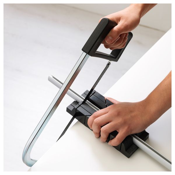 Треугольный ящик и усовочная пила КВАРТАЛ, черный - схема-чертеж с размерами