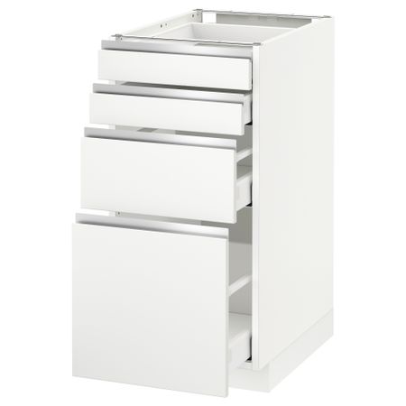 Напольный шкаф 4 фронтальных панели, 4 ящика МЕТОД / МАКСИМЕРА, белый, Нодста белый