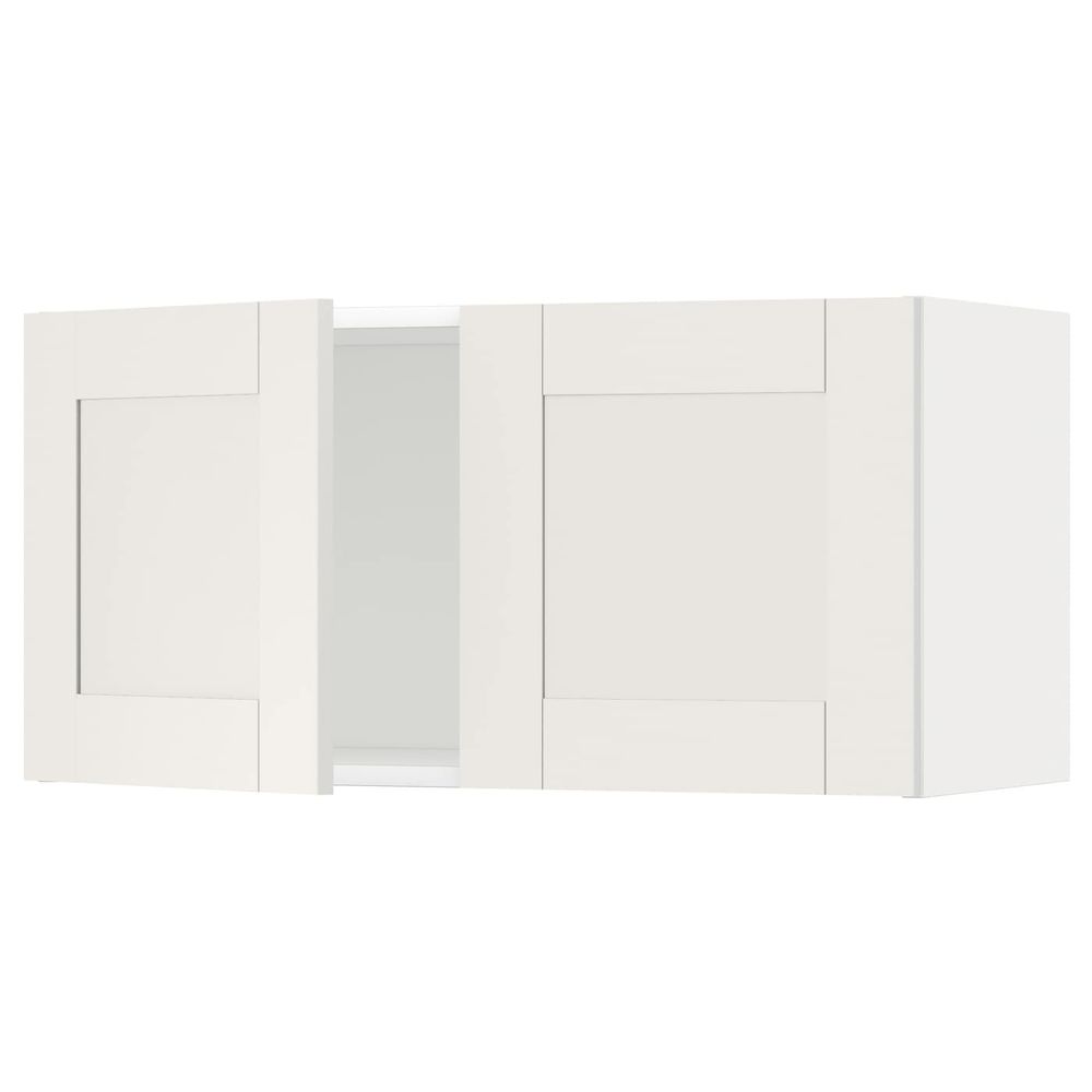 Навесной шкаф с 2 дверцами, белый/Сэведаль белый 80x40 см IKEA METOD МЕТОД 694.450.99 - фото 1