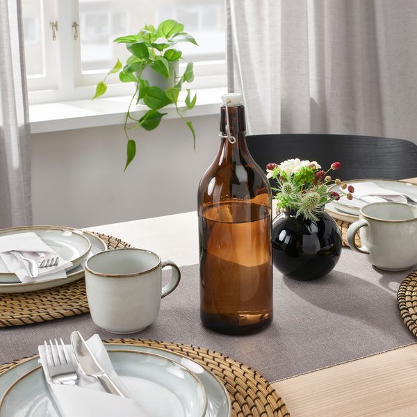 Бутылка с пробкой, 1 л, коричневый IKEA KORKEN КОРКЕН 205.430.01 - фото 4