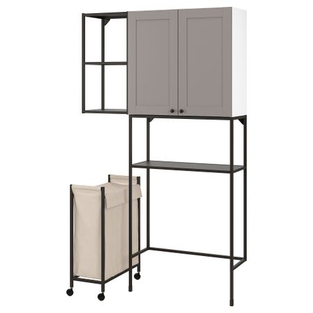 Комбинация для хранения, антрацит, серый каркас, 120x32x204 см IKEA BEGIVENHET БЕГИВЕНХЕТ 094.772.72