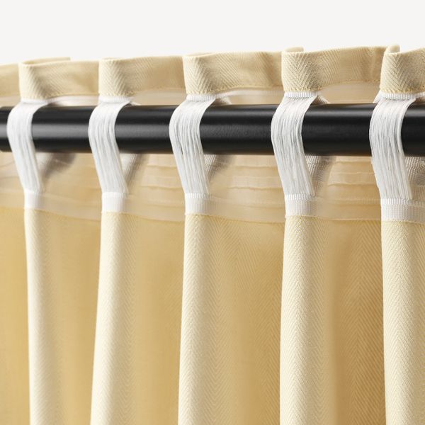 Гардины, 1 пара, желтый 145x300 см IKEA TIBAST ТИБАСТ 403.967.30 - фото 2