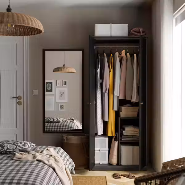 NYPONBUSKE НИПОНБЮСКЕ Зеркало - чёрный 65x135 см - схема-чертеж с размерами