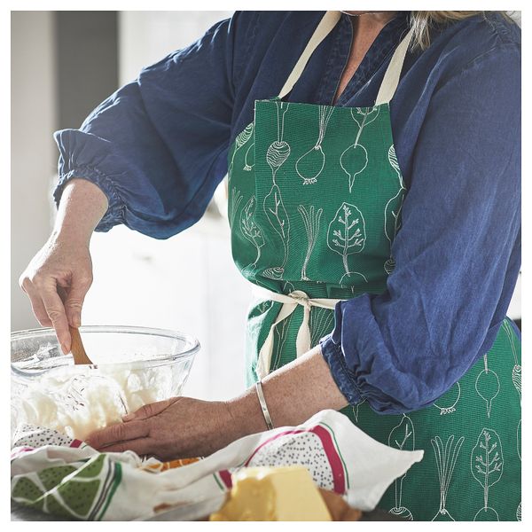 Фартук, с рисунком, зеленый, 68x90 см IKEA TORVFLY ТОРВФЛЮ 904.930.69 - схема-чертеж с размерами