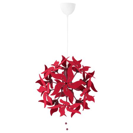 Подвесной светильник, цветок/темно-красный 43 см IKEA RAMSELE РАМСЕЛЕ 004.639.48